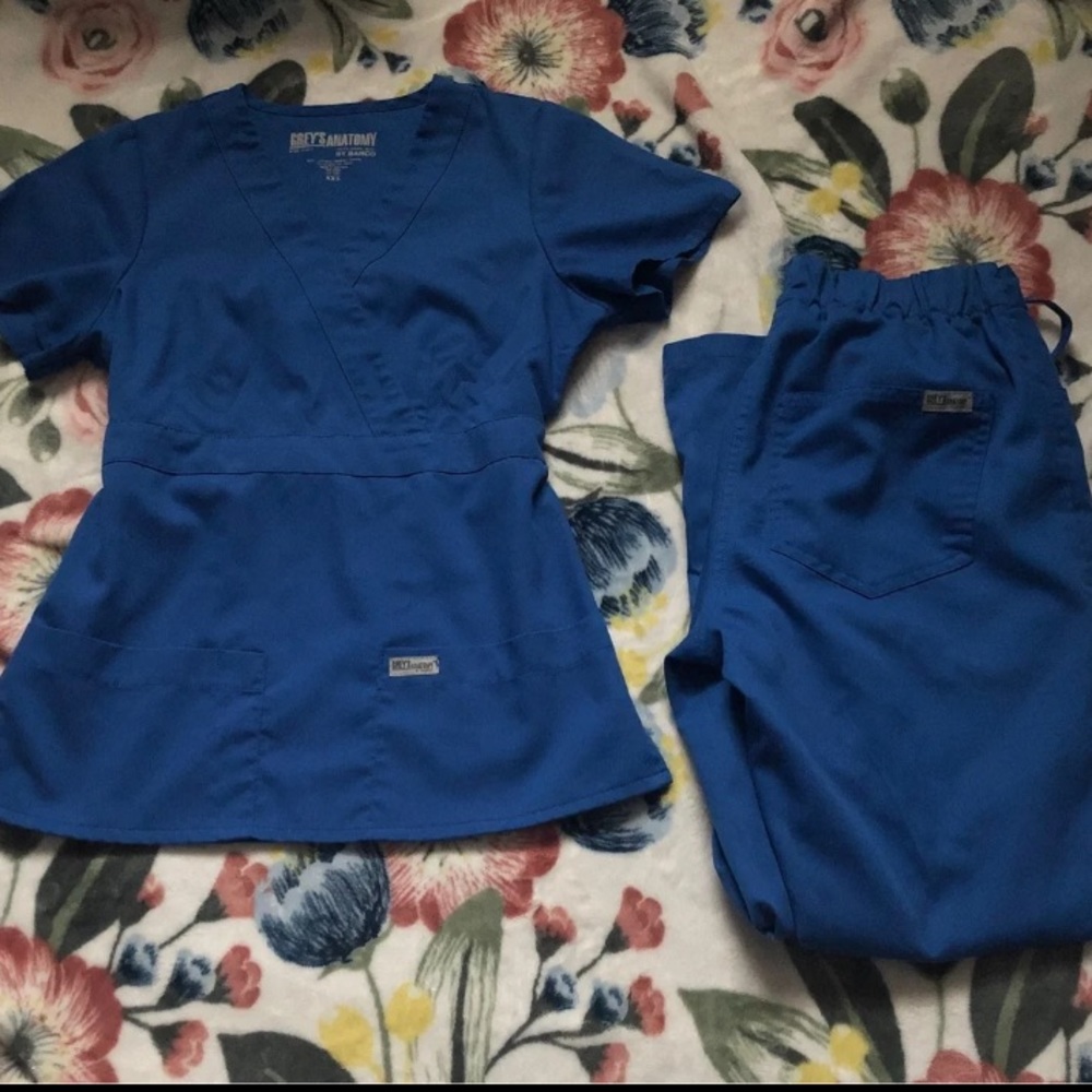 Grey's Anatomy scub set bundle new royal blue xxs xxsp top bottoms - Picture 1 of 7